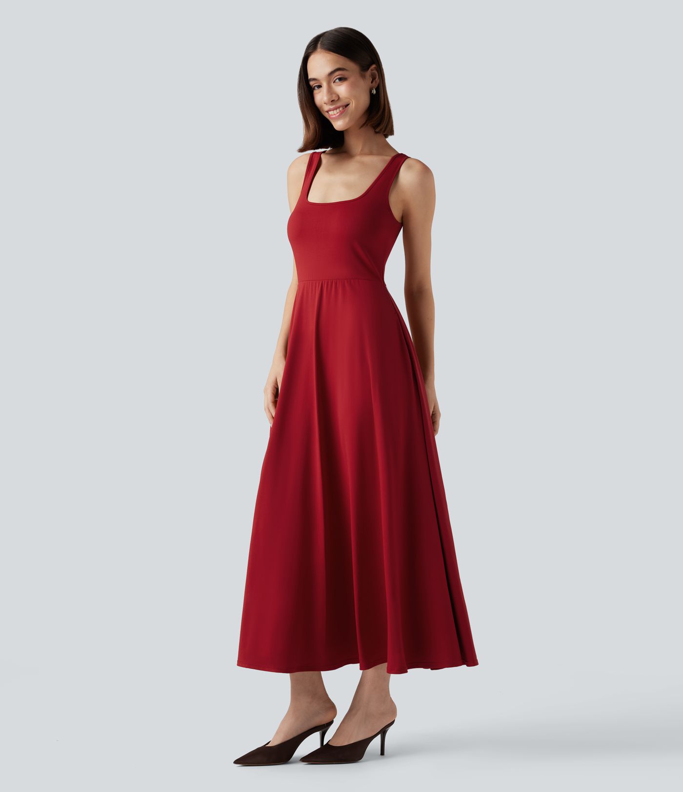 2-teiliges Midi-Wickelkleid mit Seitentaschen, langen Ärmeln und Bindeband hinten