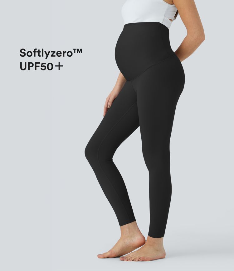 SoftlyZero™ Super High Waisted Maternity Yoga 7/8 Leggings-UPF50+