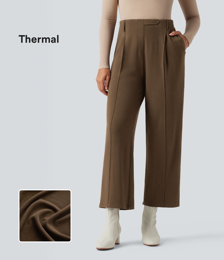 High Waisted Thermal Work Trousers with Pockets
