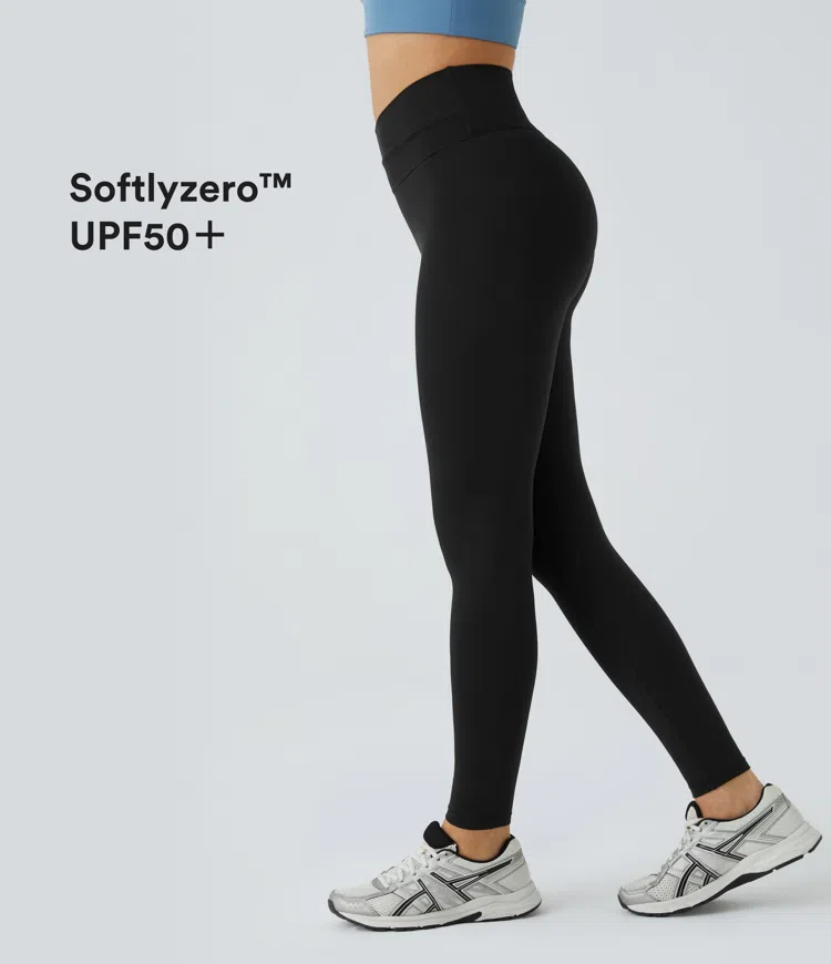 SoftlyZero™ Crossover Color Block Leggings