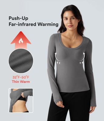 Codzienna, ocieplająca bluzka z głębokim, głębokim dekoltem, długim czasem i głębokim push-up.