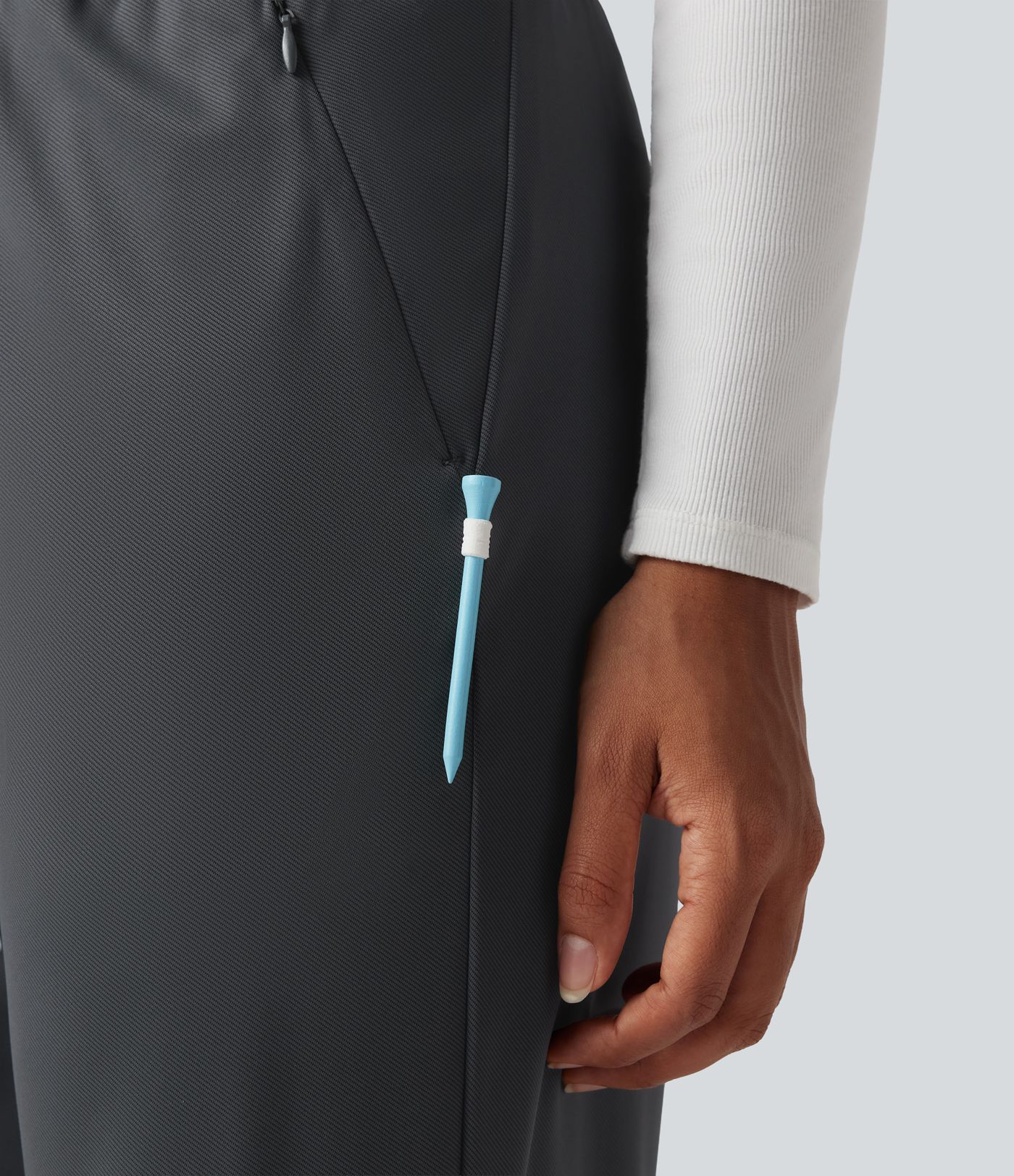 High Waisted Straight Leg Golf Trousers with Pockets-Golf Tee