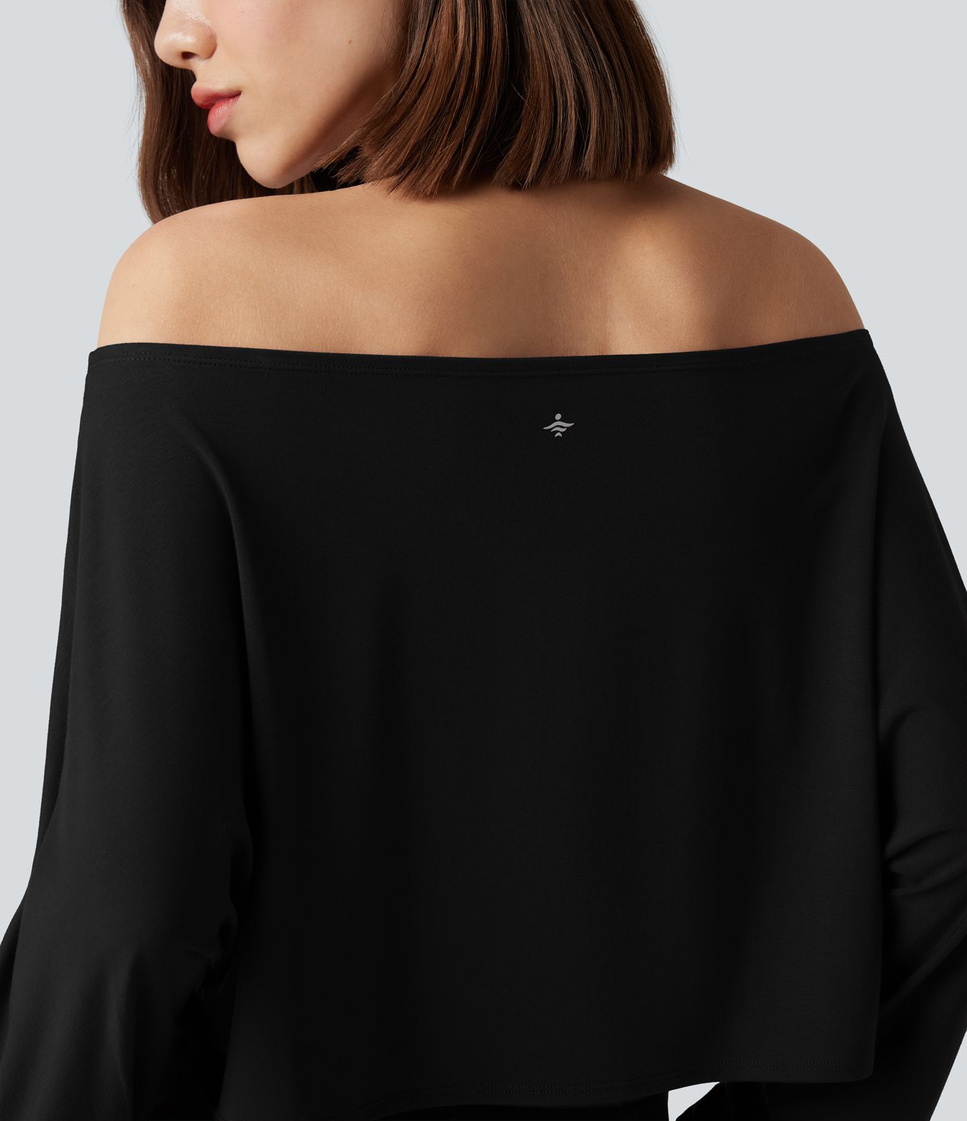 Top deportivo corto de manga larga con agujero para el pulgar