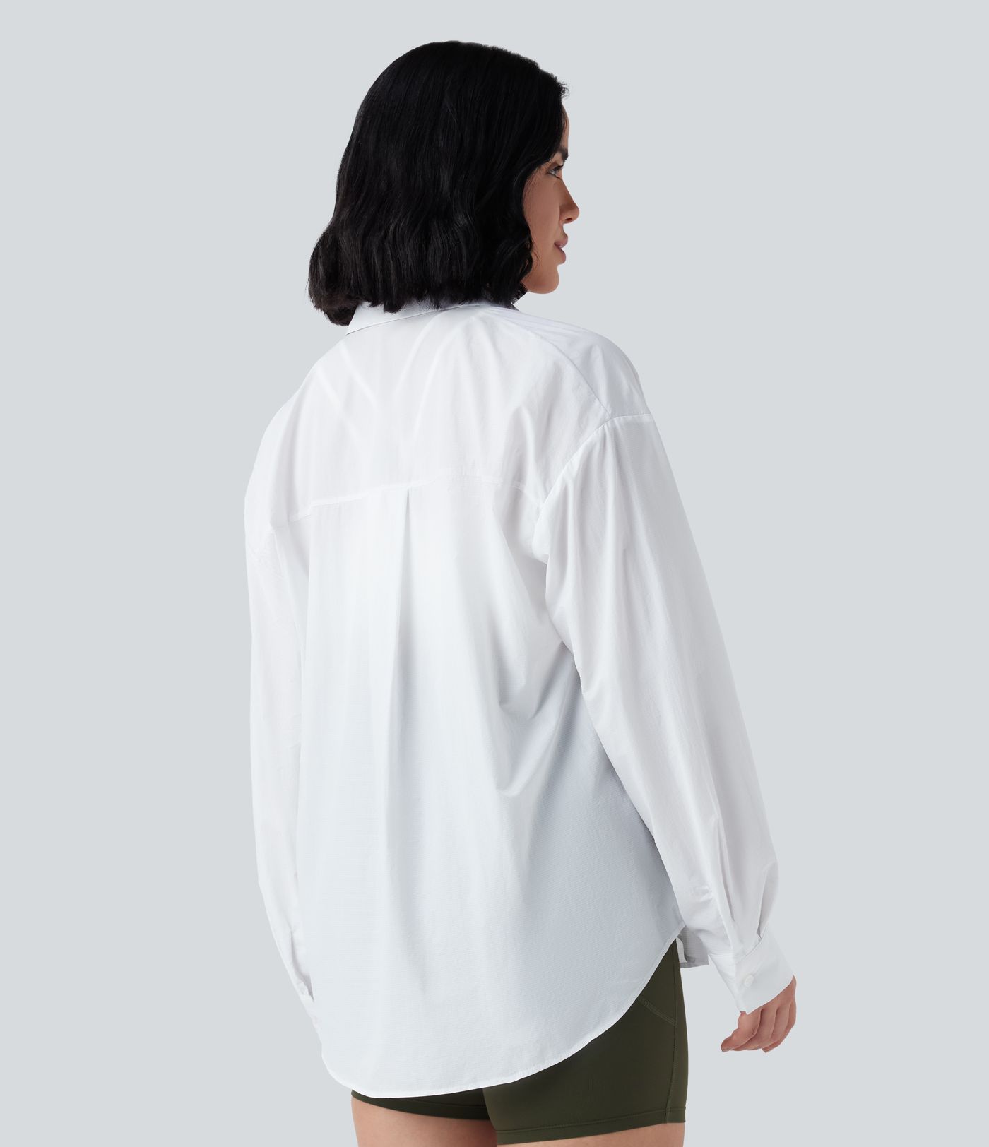 UV Protection Lightweight Breathable Long Sleeve Curved Hem outdoor Shirt with Pocket-UPF40+