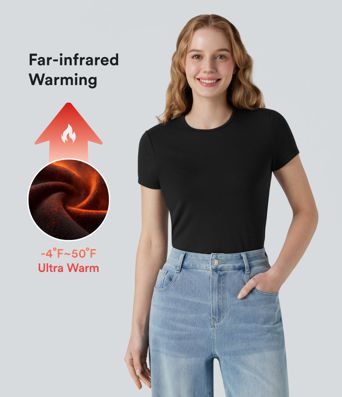 Halara HeatCore Round Neck Short Sleeve Casual Warming T-Shirt