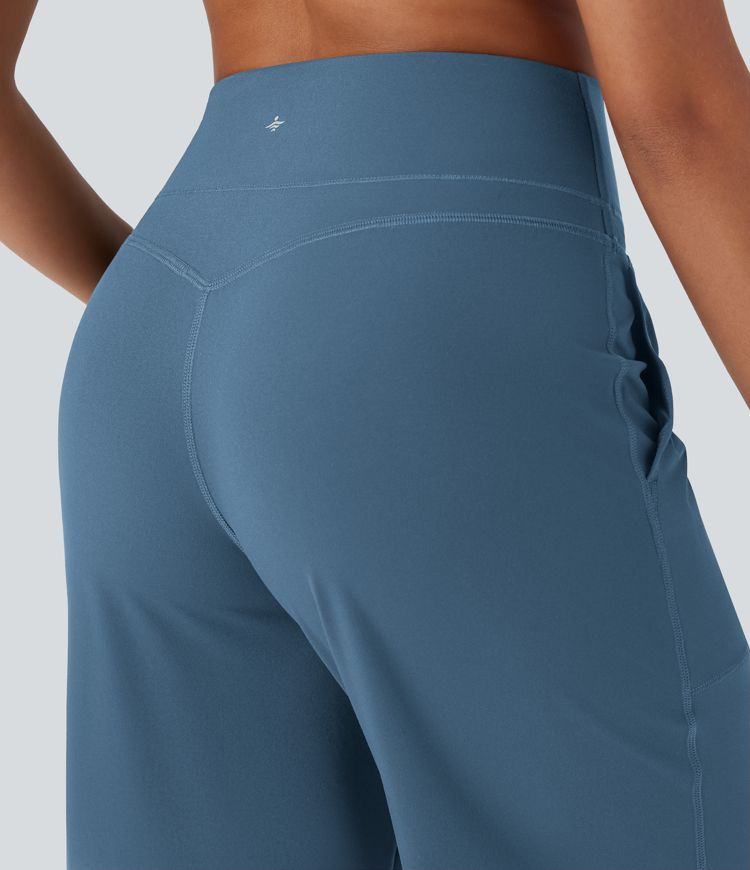 Halara UltraSculpt™ SoCinched Yüksek Bel Karın Kontrollü Düz Paça Cepli Yoga Pantolonu