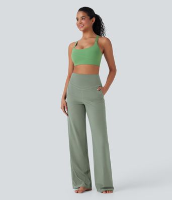 Halara UltraSculpt™ High Waisted Tummy Control Straight Leg Yoga Pants with Pockets