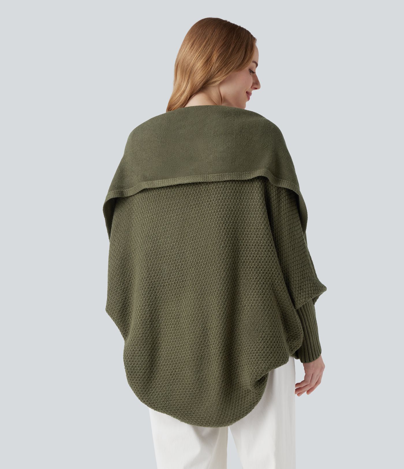 Batwing Sleeve Open Front Casual Cardigan