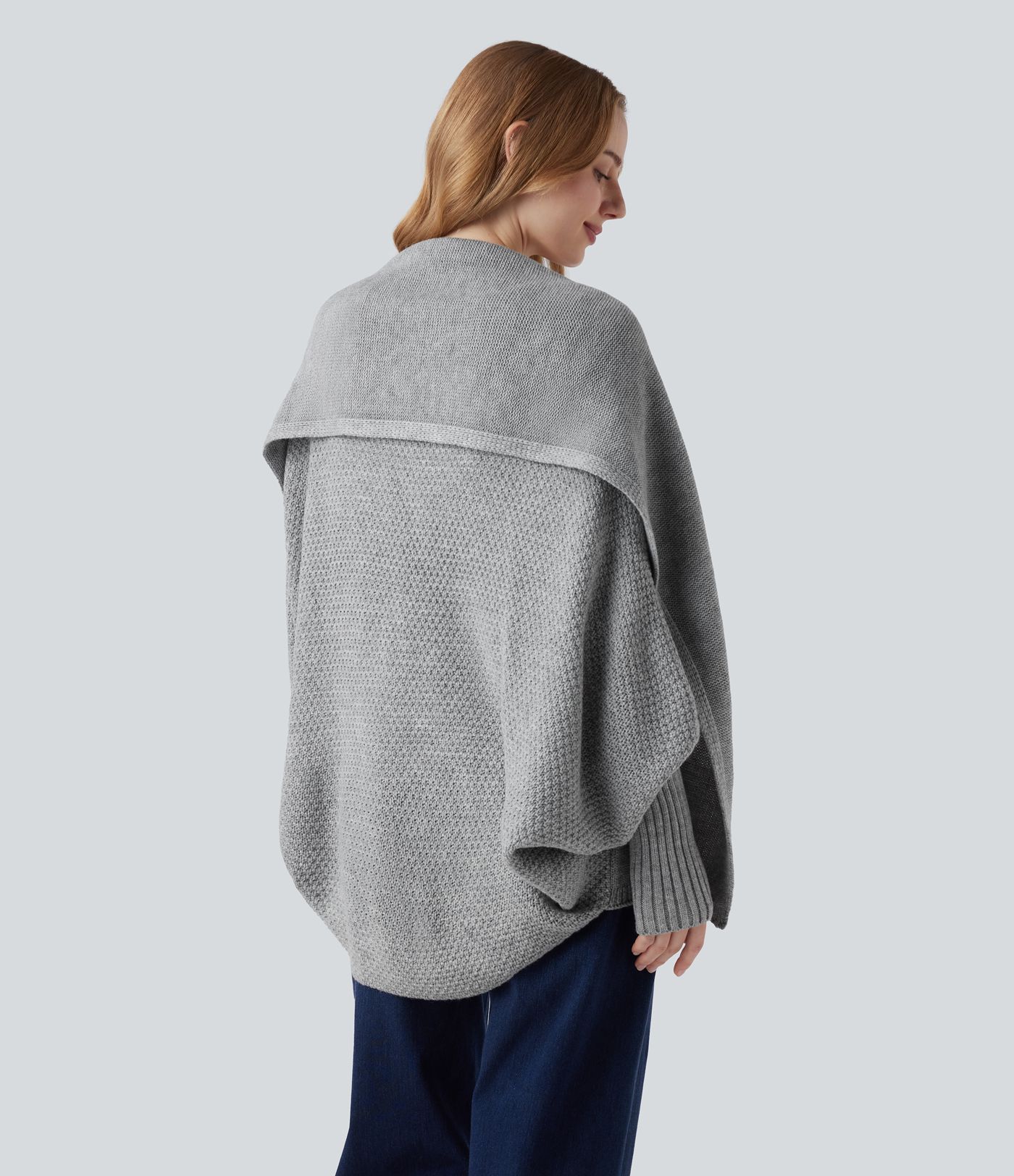 Batwing Sleeve Open Front Casual Cardigan