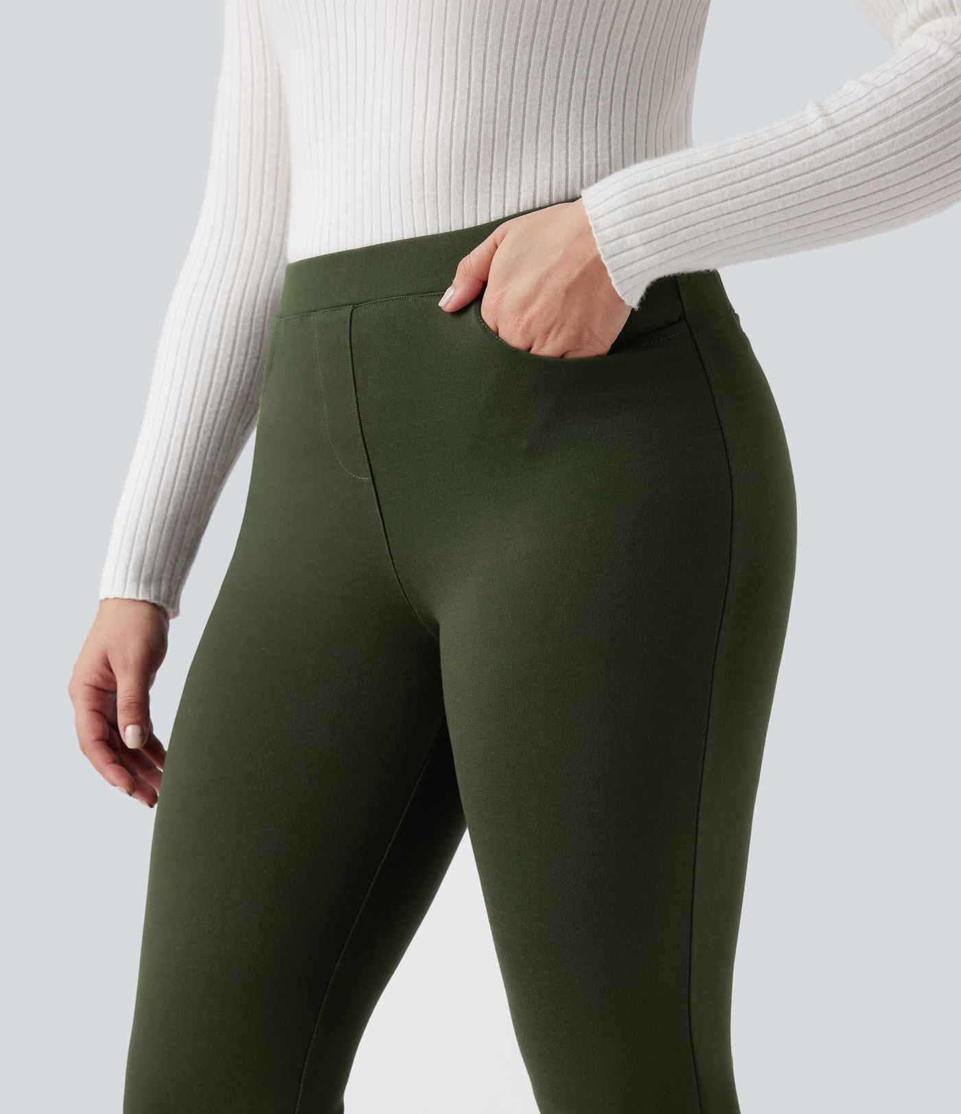 Verschleißfeste, mittelhohe Ponte Roma-Arbeitshosen mit schmalem Schnitt und Taschen