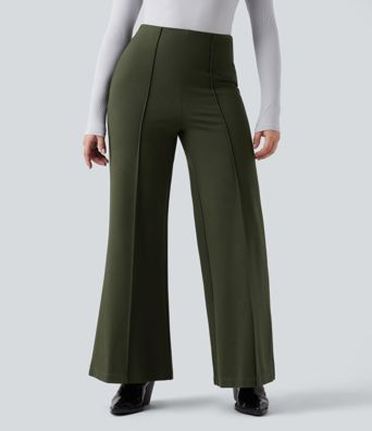 Halara Flex™ ausgestellte Baggy-Ponte-Roma-Hose mit hohem Bund - verschleißfest