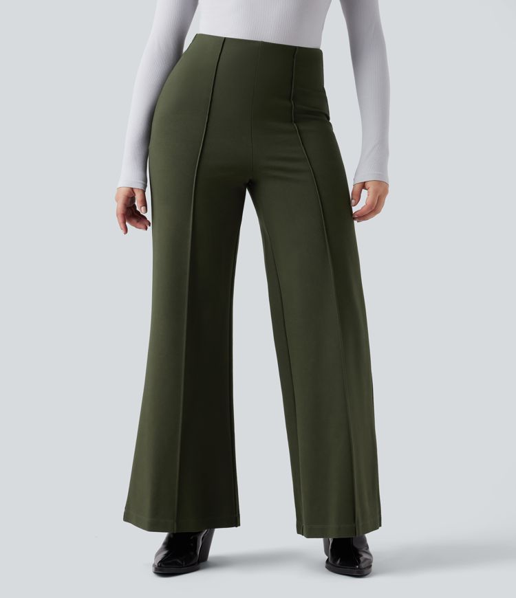 Halara Flex™ ausgestellte Baggy-Ponte-Roma-Hose mit hohem Bund - verschleißfest