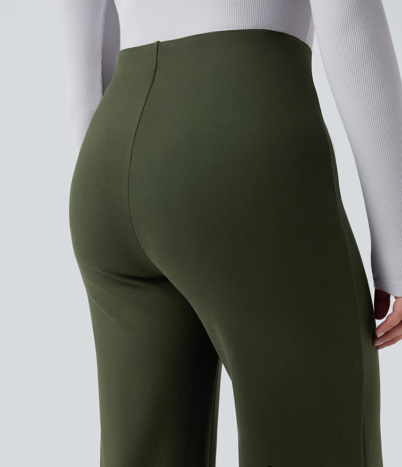 Halara Flex™ ausgestellte Baggy-Ponte-Roma-Hose mit hohem Bund - verschleißfest