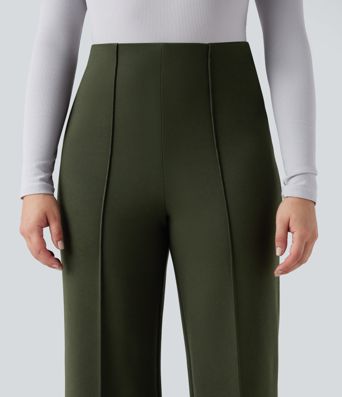 Halara Flex™ ausgestellte Baggy-Ponte-Roma-Hose mit hohem Bund - verschleißfest