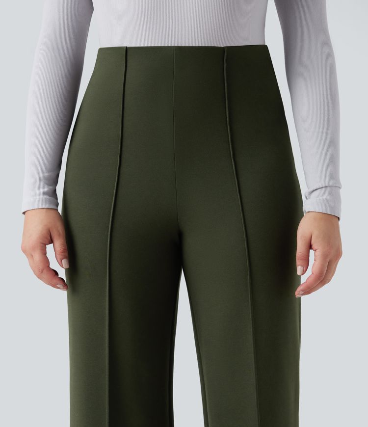 Halara Flex™ ausgestellte Baggy-Ponte-Roma-Hose mit hohem Bund - verschleißfest