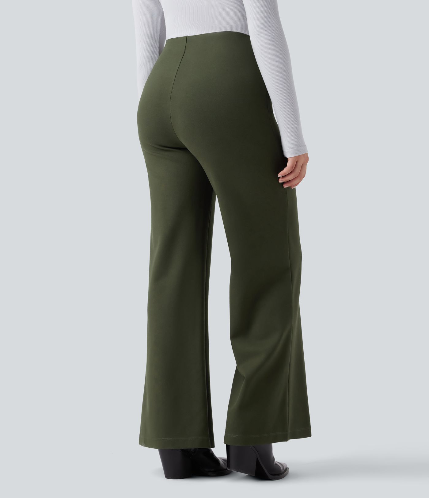 Halara Flex™ ausgestellte Baggy-Ponte-Roma-Hose mit hohem Bund - verschleißfest