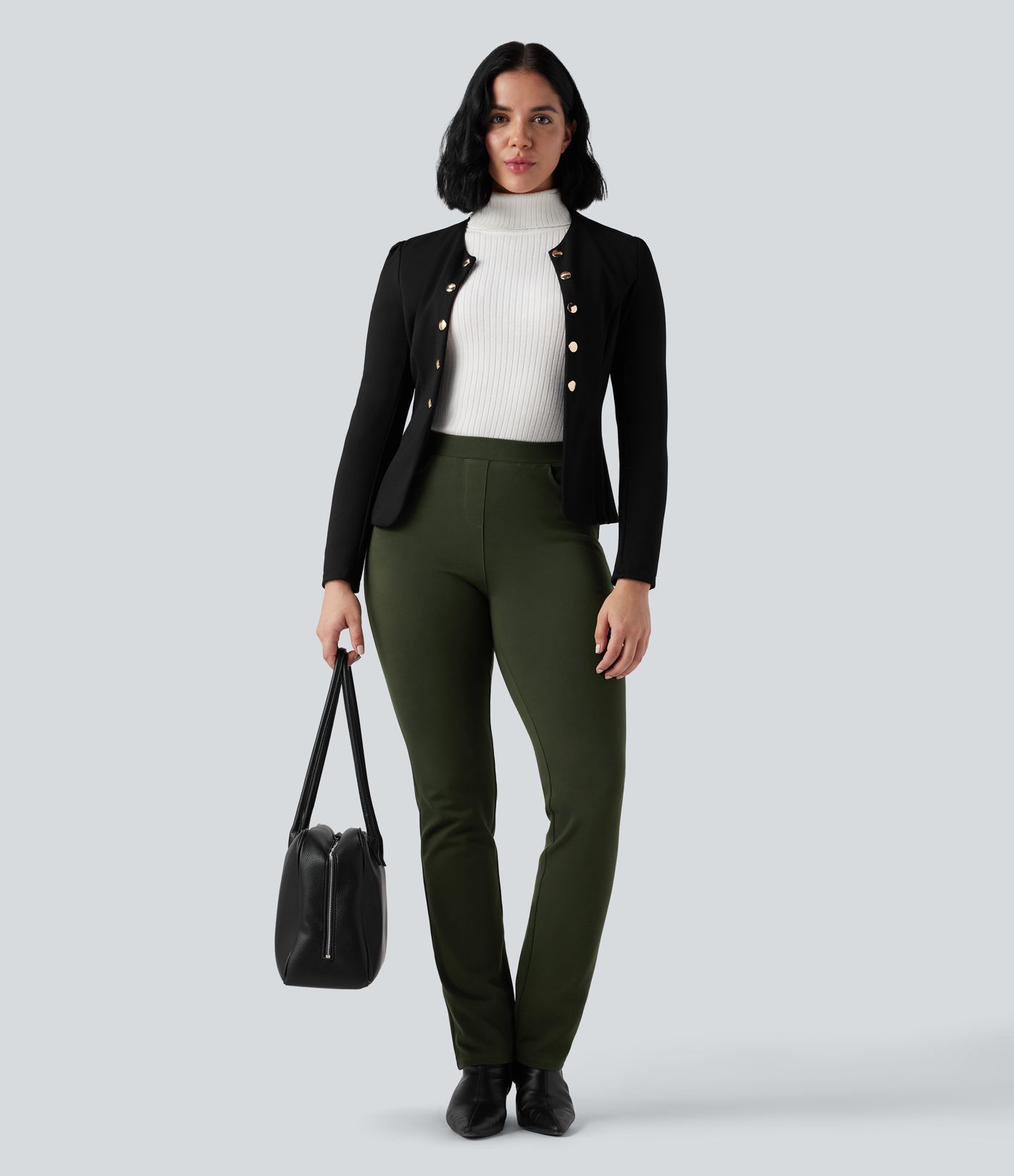 Verschleißfeste, mittelhohe Ponte Roma-Arbeitshosen mit schmalem Schnitt und Taschen