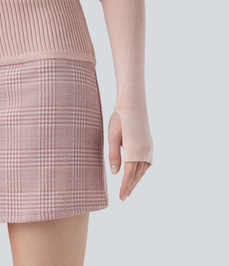 One Shoulder Long Sleeve Thumb Hole Casual Jumper