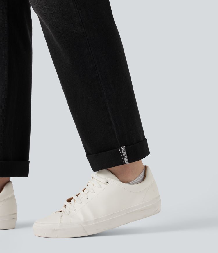 Halara Flex™ High Waisted Rolled Hem Casaul Slim Jeans with Pockets