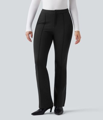 High Waisted Work Flare Pants with Pockets