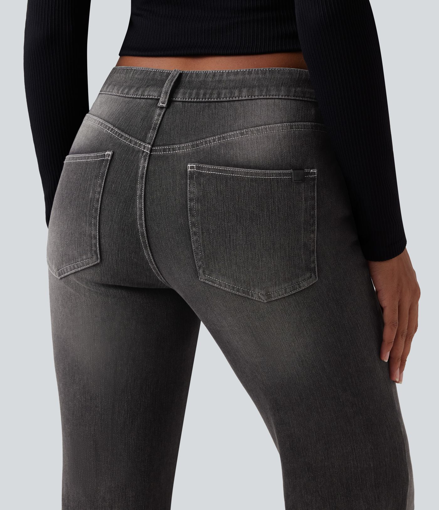 Halara Flex™ Low Rise Flare Washed Casual Jeans with Pockets