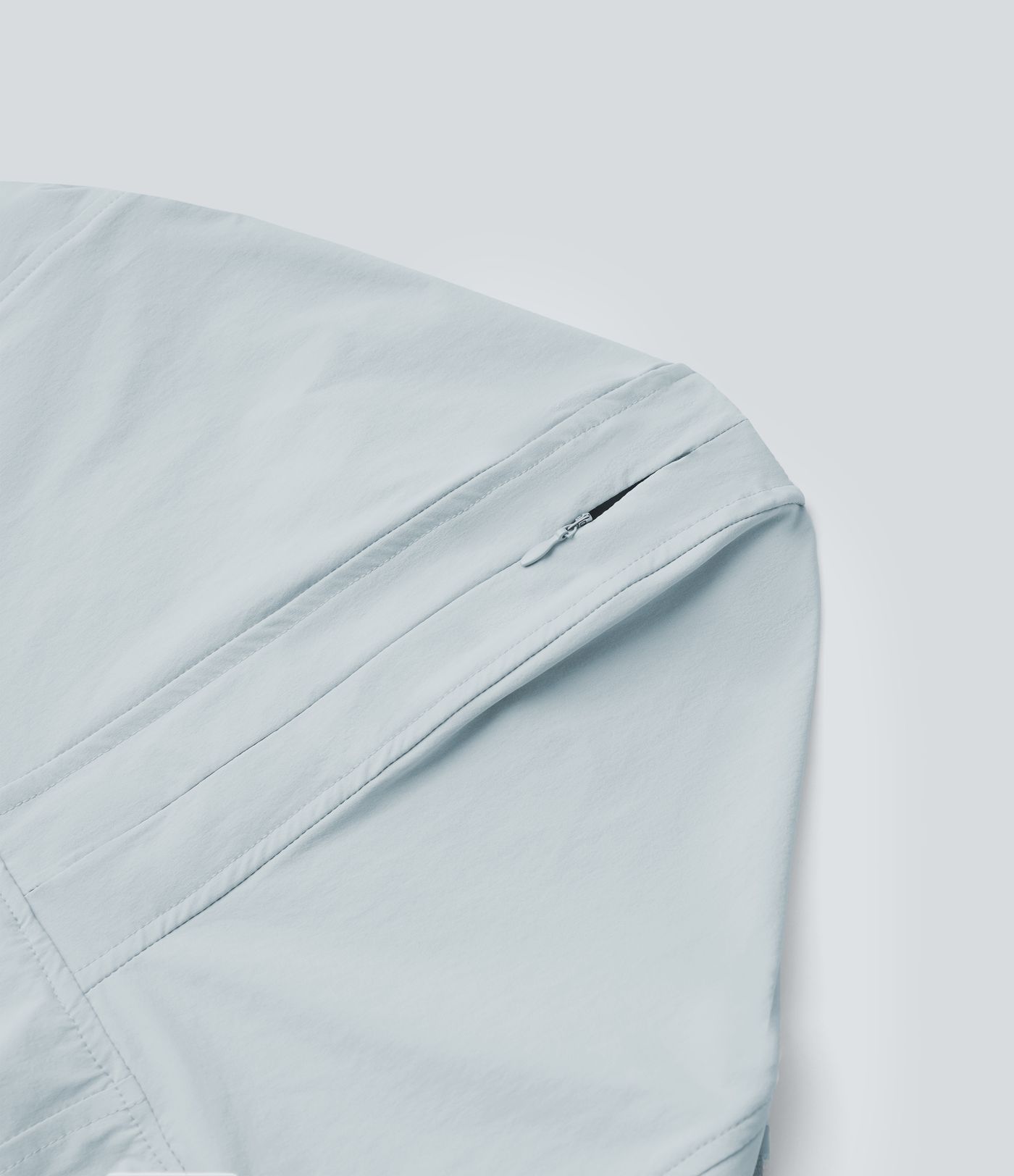 Hooded Long Sleeve Thumb Hole Zipper Hiking Jacket with Pockets-UPF40+