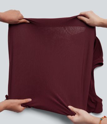 Lässiges T-Shirt mit Rundhalsausschnitt und Fledermausärmeln