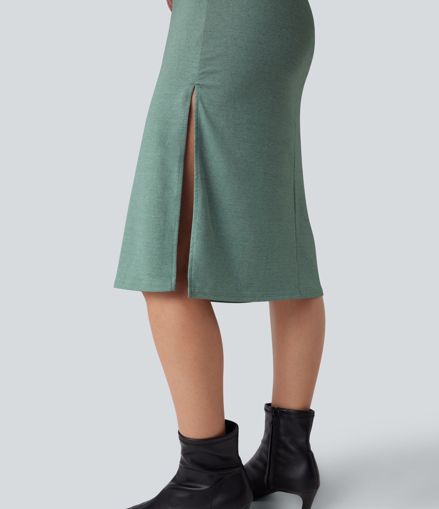 Short Sleeve Ruched Bodycon Midi Work Dress