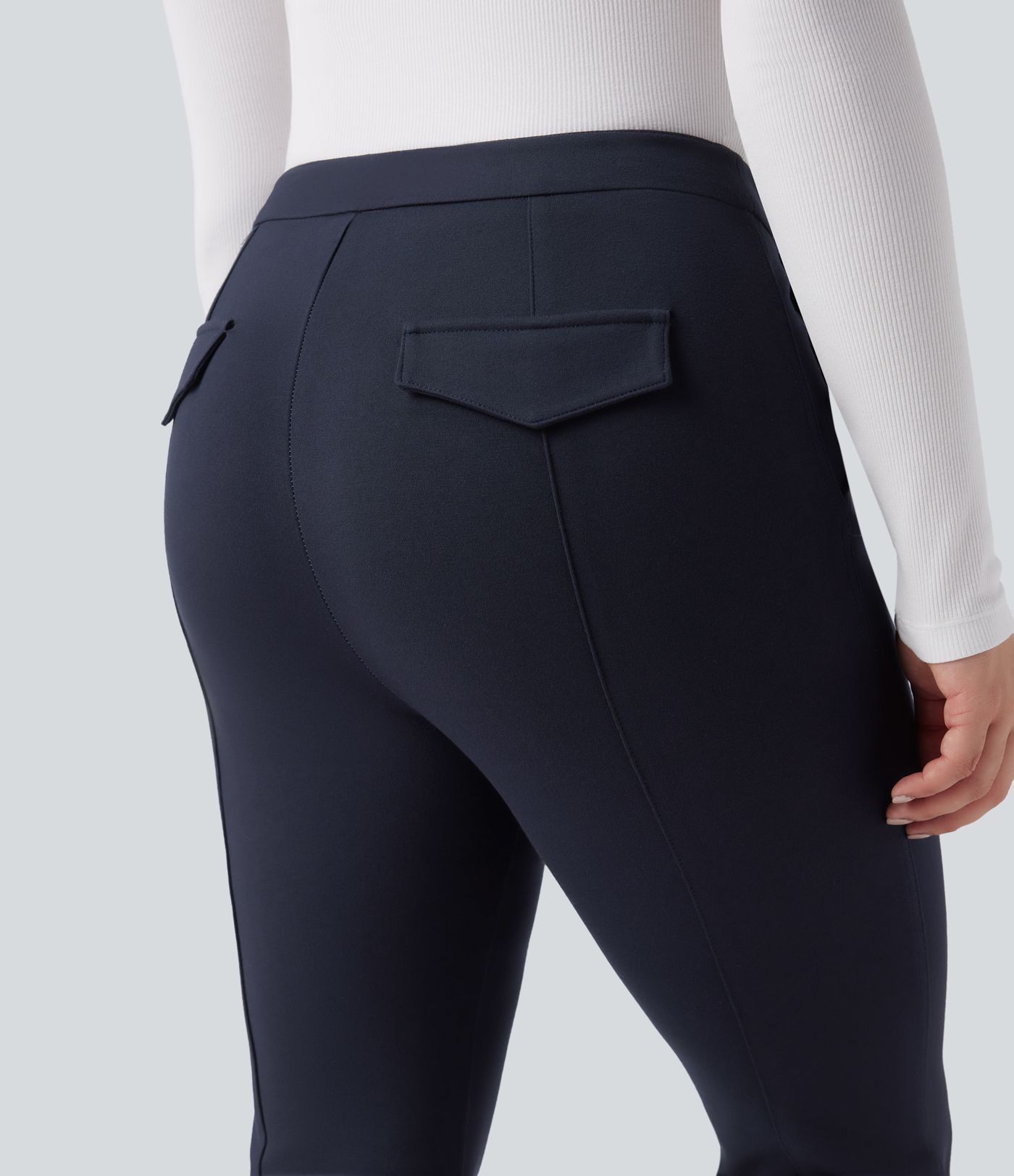 High Waisted Work Flare Pants with Pockets High Waisted Work Flare Pants with Pockets