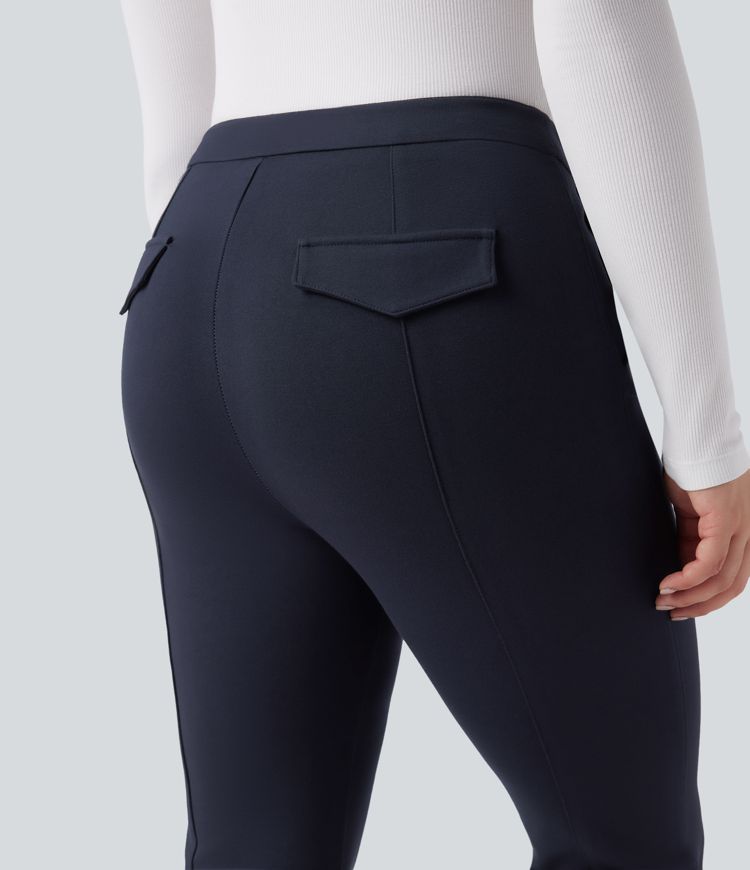 High Waisted Work Flare Pants with Pockets High Waisted Work Flare Pants with Pockets