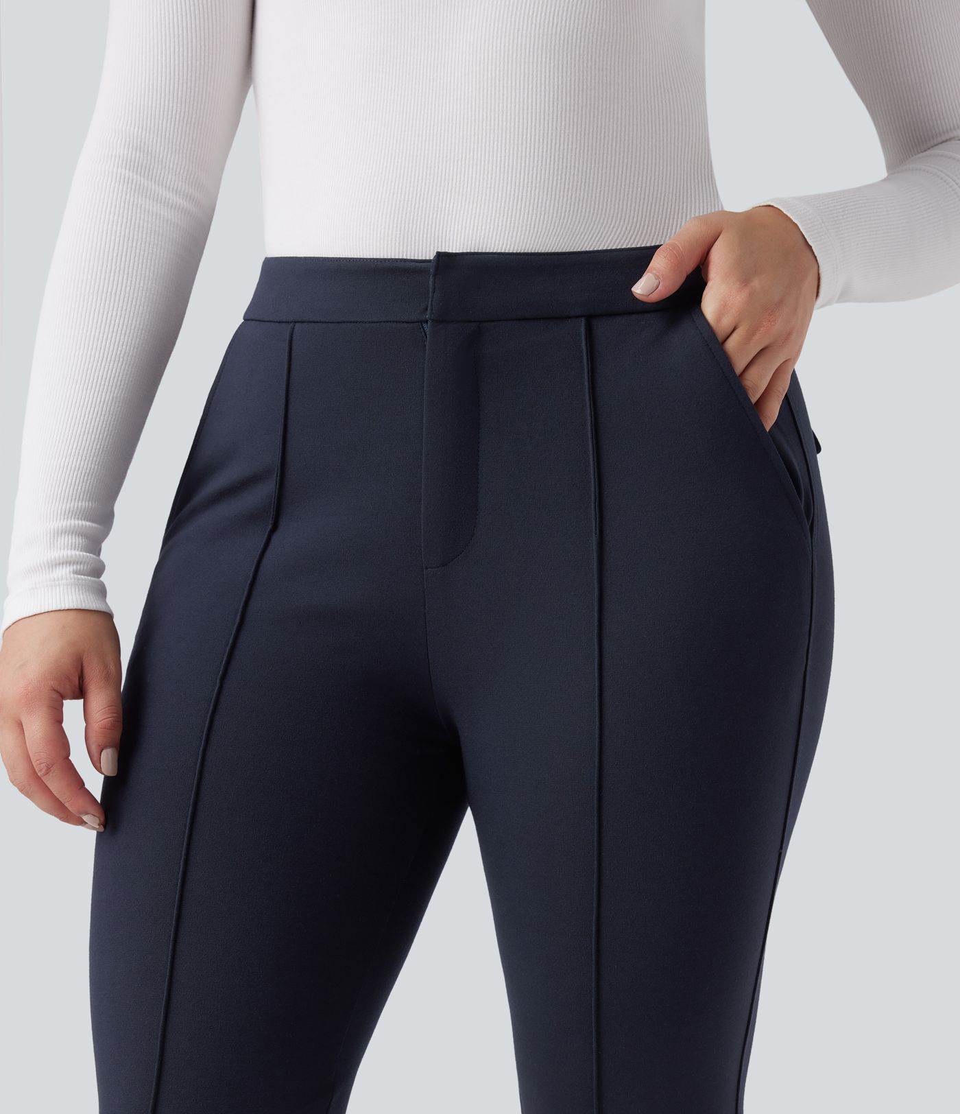High Waisted Work Flare Pants with Pockets High Waisted Work Flare Pants with Pockets
