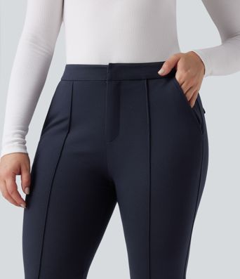 High Waisted Work Flare Pants with Pockets High Waisted Work Flare Pants with Pockets