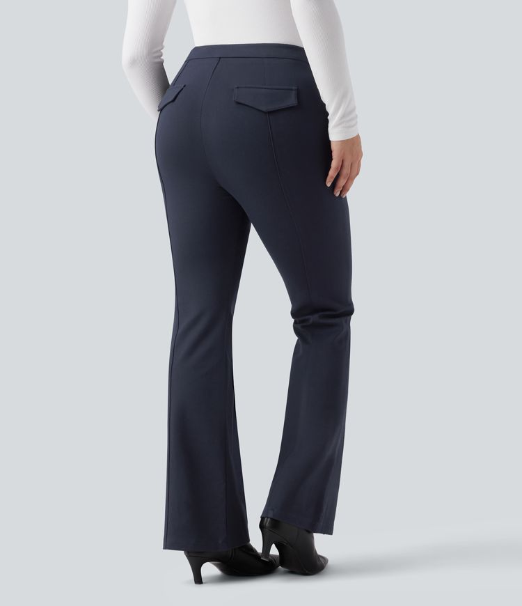 High Waisted Work Flare Pants with Pockets High Waisted Work Flare Pants with Pockets