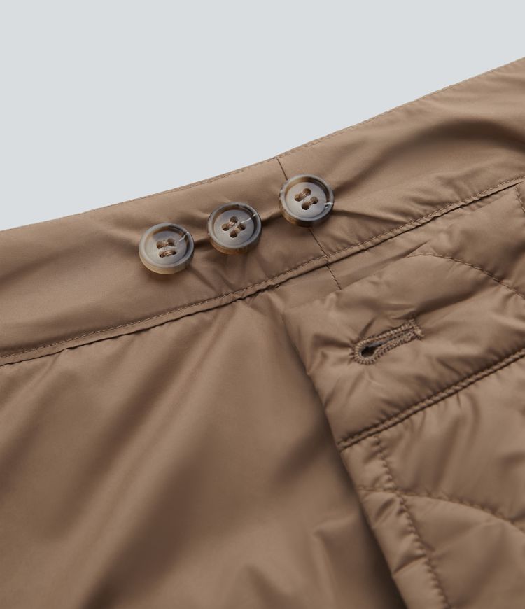 Water Repellent High Waisted Wrapped Tie Side Mini Casual Padded Skirt with Pocket