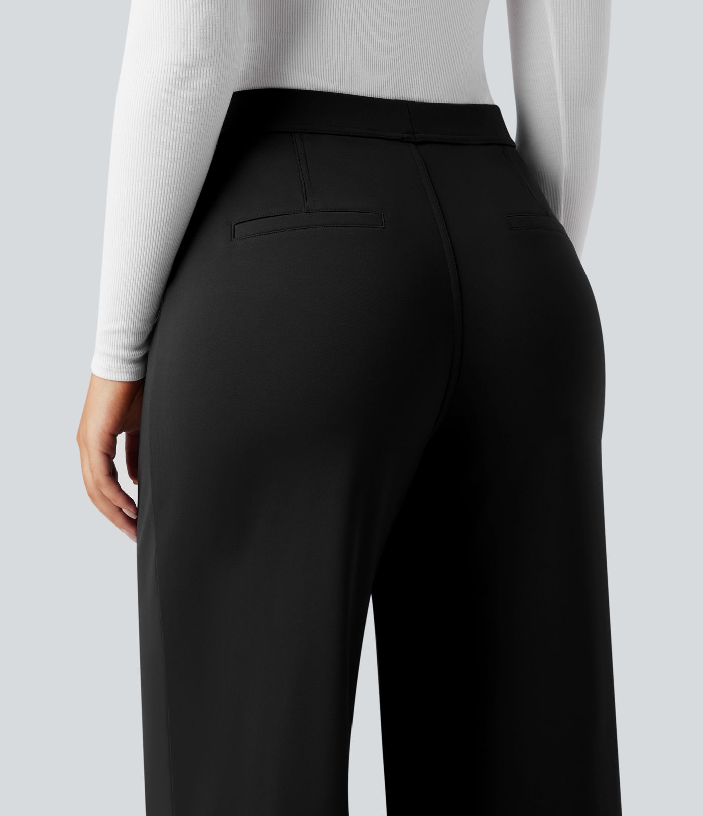 SoftlyZero™ Plush Thermal High Waisted Straight Leg Work Pants with Pockets
