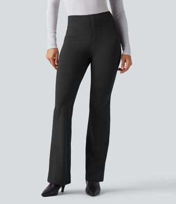 High Waisted Tummy Control Bootcut Work Pants with Pockets High Waisted Tummy Control Bootcut Work Pants with Pockets