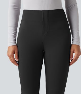 High Waisted Tummy Control Bootcut Work Pants with Pockets High Waisted Tummy Control Bootcut Work Pants with Pockets