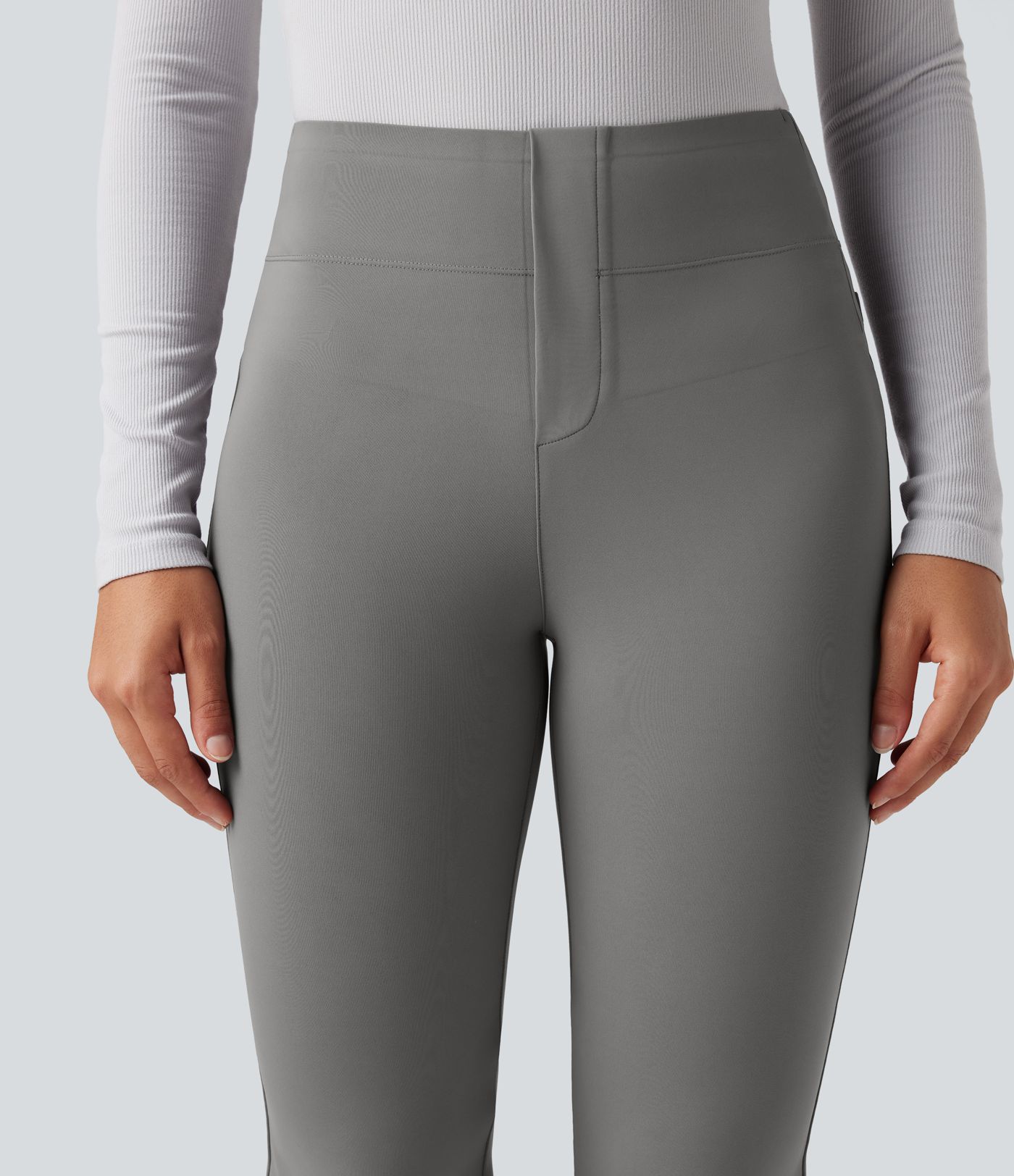 High Waisted Tummy Control Bootcut Work Pants with Pockets