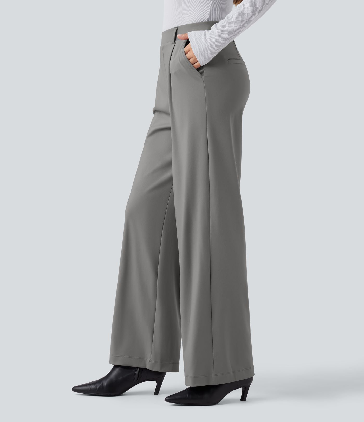 Halara Flex™ DayStretch High Waisted Tummy Control Straight Leg Work Pants with Pockets