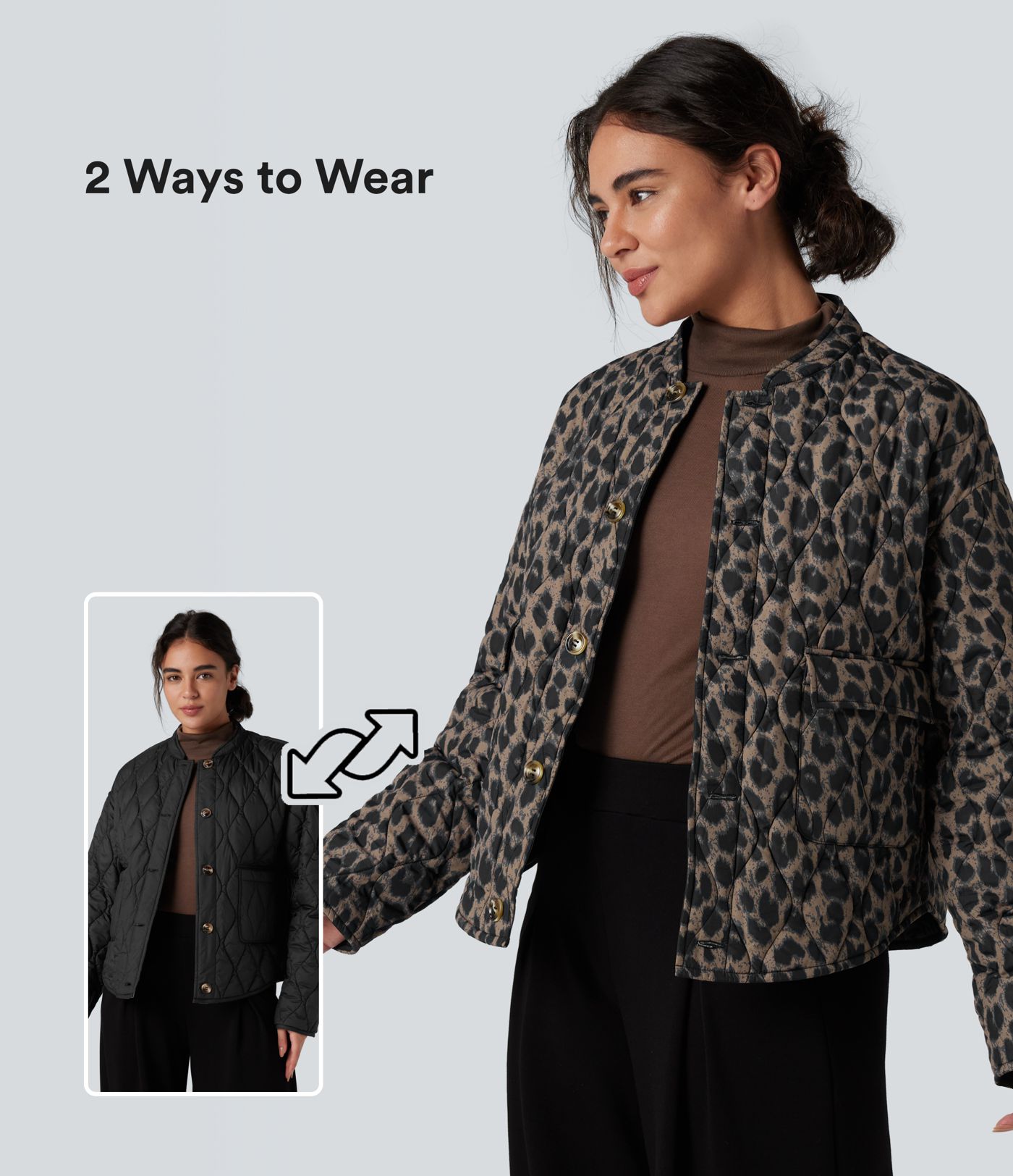 Doudoune réversible déperlante ourlet arrondi avec poches