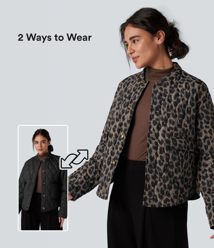 Doudoune réversible déperlante ourlet arrondi avec poches