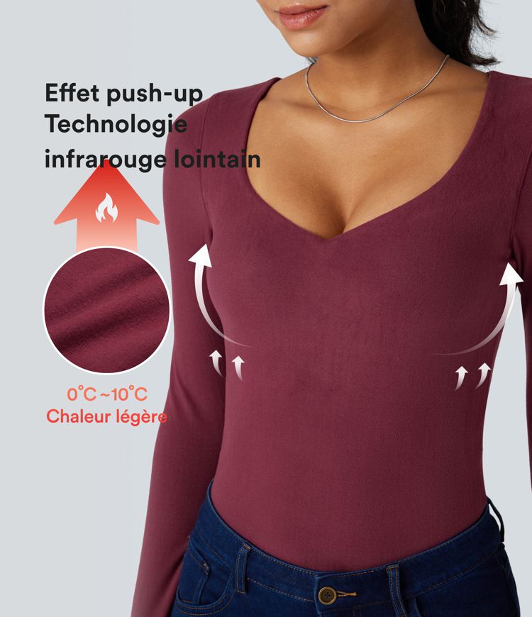 Top casual chaud push-up à manches longues - Bonnet A/B Top casual chaud push-up à manches longues - Bonnet A/B
