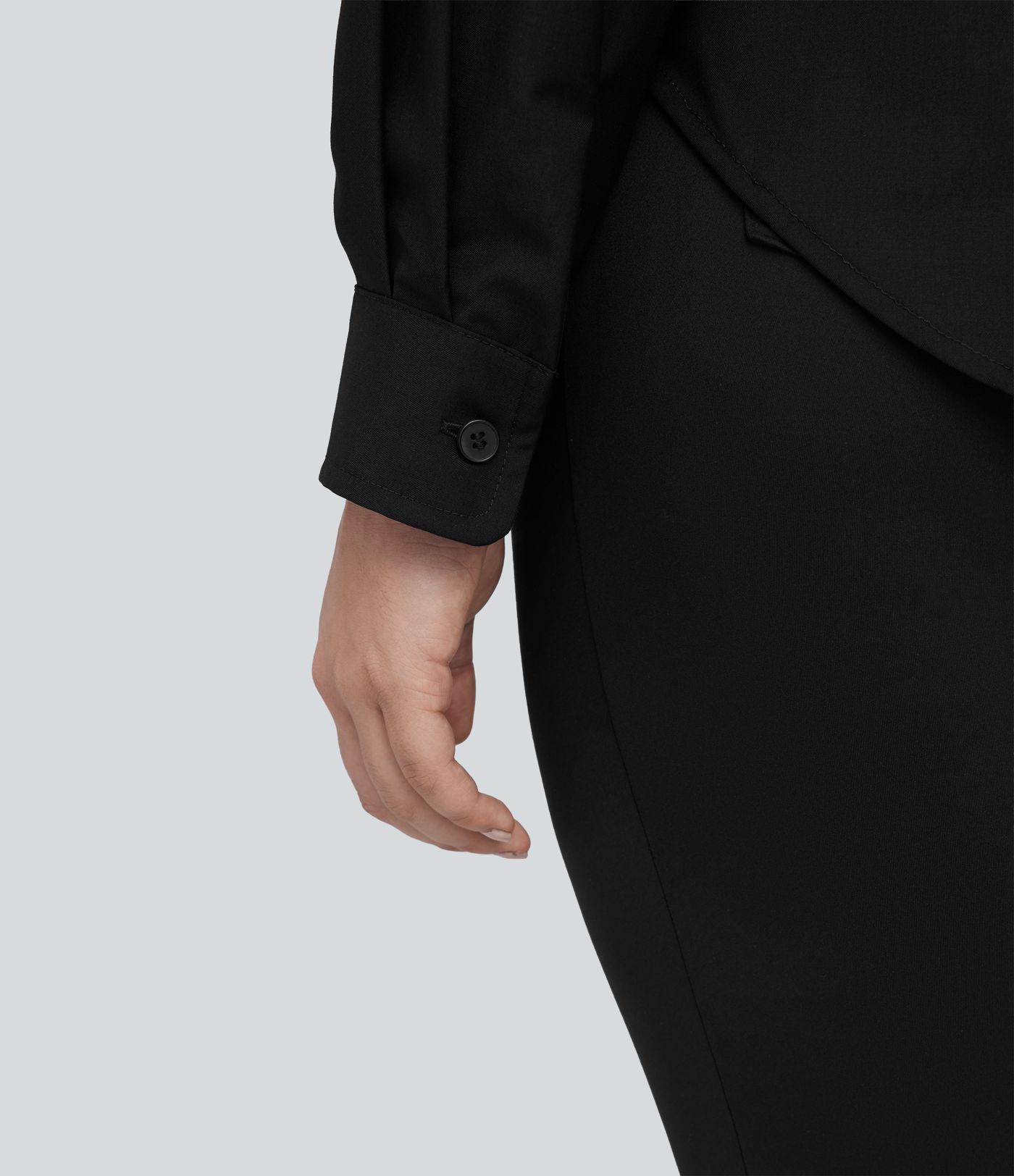 Long Sleeve Curved Hem Casual Shirt