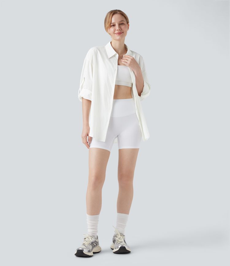 Roll-Up Long Sleeve Hiking Shirt with Pocket-UPF50+