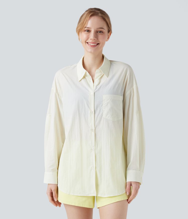 Snow White Oak UV Protection Lightweight Breathable Roll-Up Long Sleeve outdoor Shirt-UPF50+ / 2