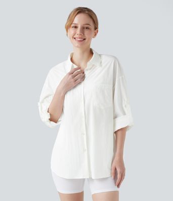 UV Protection Lightweight Breathable Roll-Up Long Sleeve outdoor Shirt-UPF50+