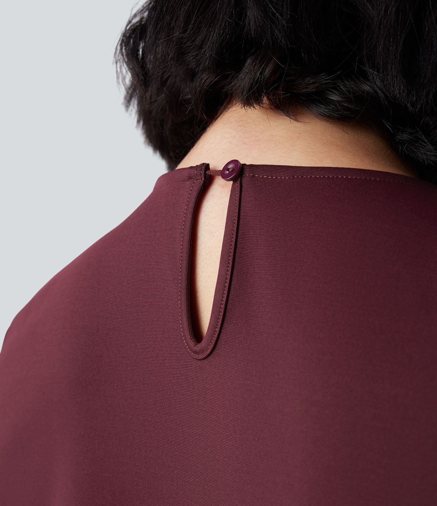 Round Neck Half Sleeve Longer Mini Work Dress with Pockets