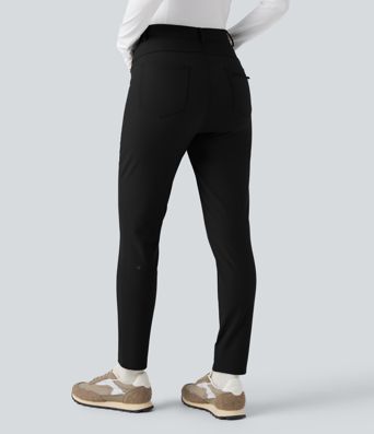 Durable Water Repellent Thermal High Waisted Hiking Pants with Pockets