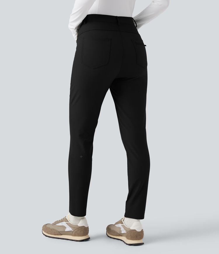 Durable Water Repellent Thermal High Waisted Hiking Pants with Pockets