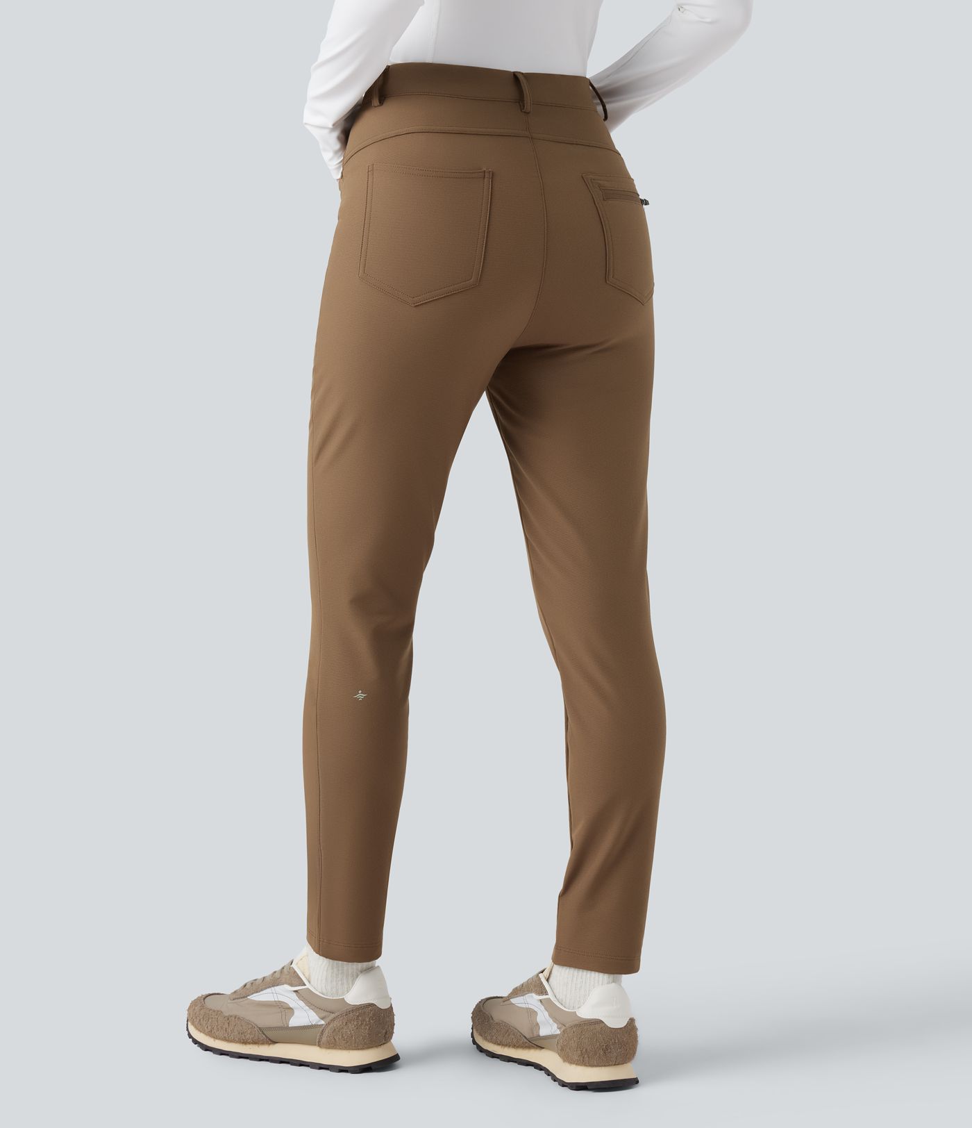 Pantalones de senderismo térmicos de cintura alta, duraderos y repelentes al agua, con bolsillos